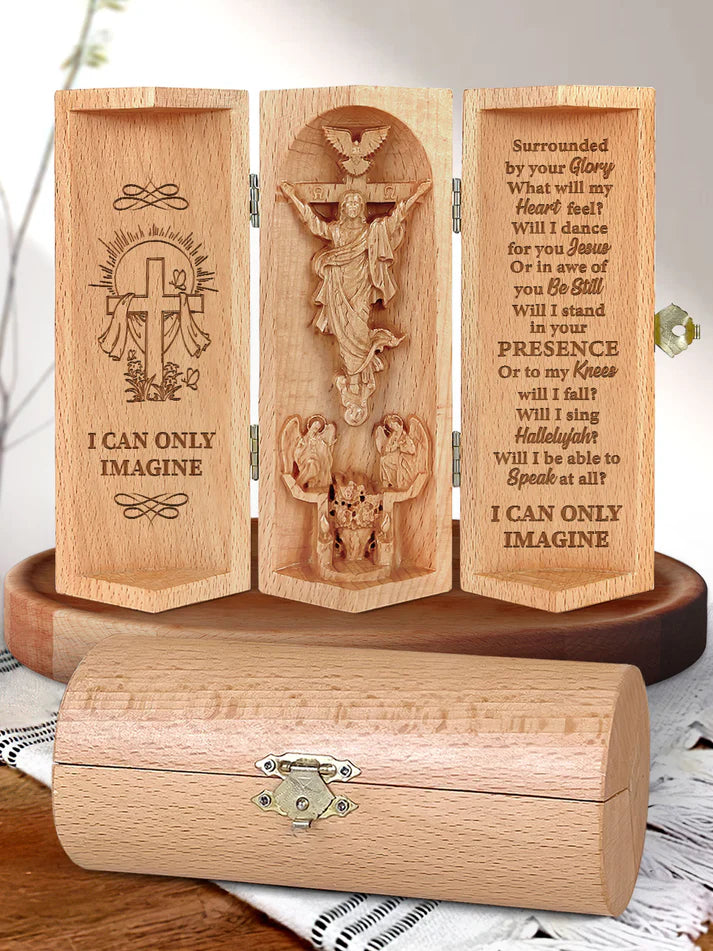 Openable Wooden Jesus Christ Cylinder Sculpture – A Symbol of Faith and Comfort