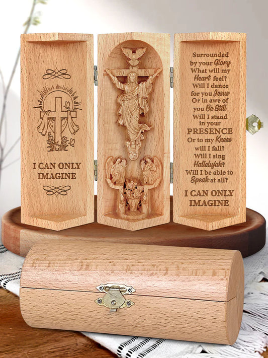 Openable Wooden Jesus Christ Cylinder Sculpture – A Symbol of Faith and Comfort