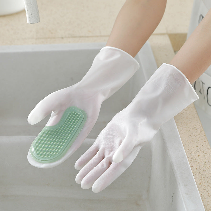 Waterproof Dishwashing Gloves with Built-in Brush – Easy and Hygienic Cleaning