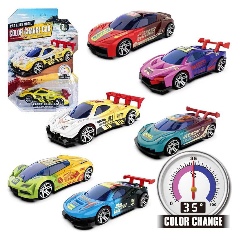 1:64 Scale Die-Cast Car Model – Color-Changing Temperature-Sensitive Toy for Kids | Zinc Alloy Pull-Back Vehicle