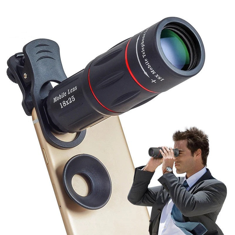 Smartphone Telephoto Lens with Tripod – 18x Zoom Long-Range Photography Kit for Stable Shots