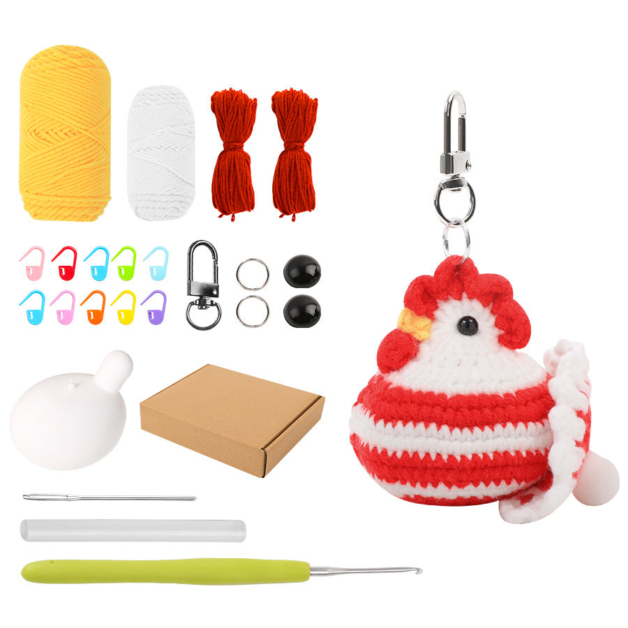 Egg-Laying Hen Crochet Kit (Blue) – Fun, Interactive DIY with Keychain