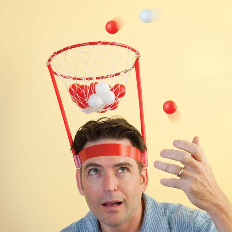 Basketball Headband Hoop Game – Adjustable Headband with 20 Balls