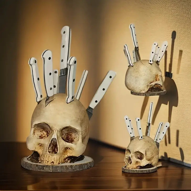 Gothic Skull Knife Holder – Functional & Striking Design