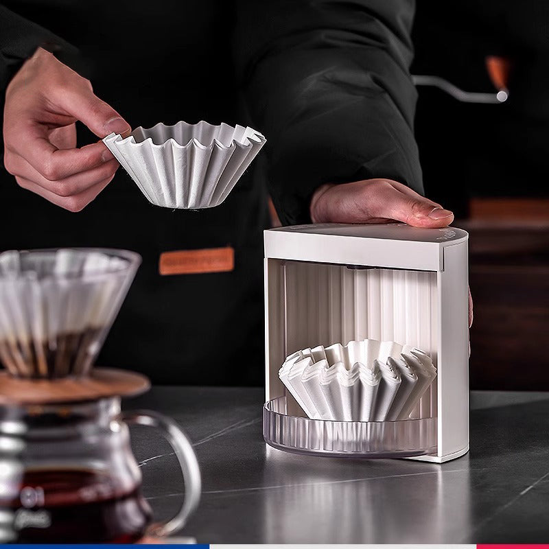 Coffee Filter Storage Box – Cake Filter Holder for 150 Sheets, Moka Pot Filter