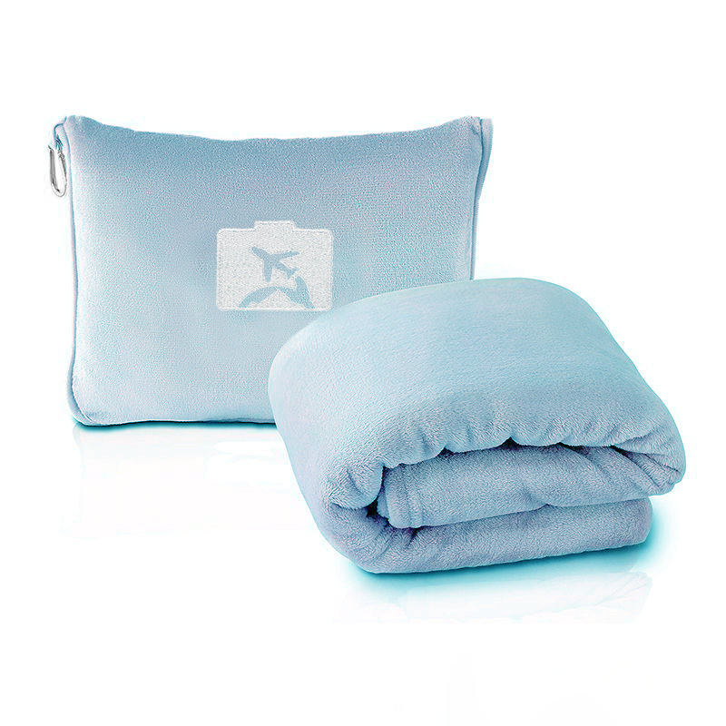 Travel Blanket and Pillow – Soft 2-in-1 Airplane Blanket with Carrying Case