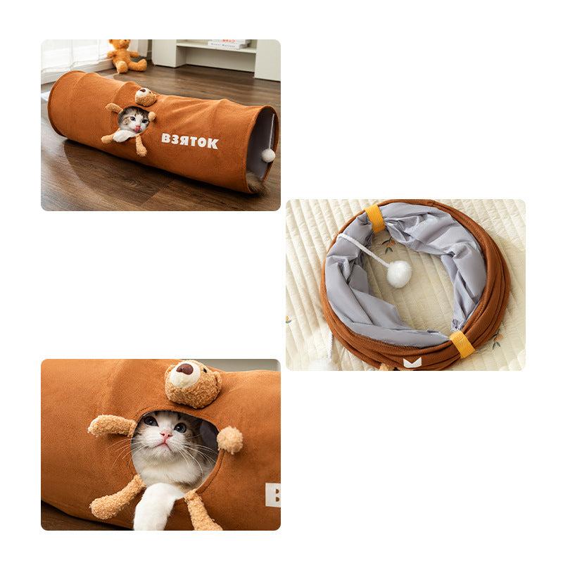 Foldable Cat Play Tunnel – Interactive Hide & Seek Toy for Cats