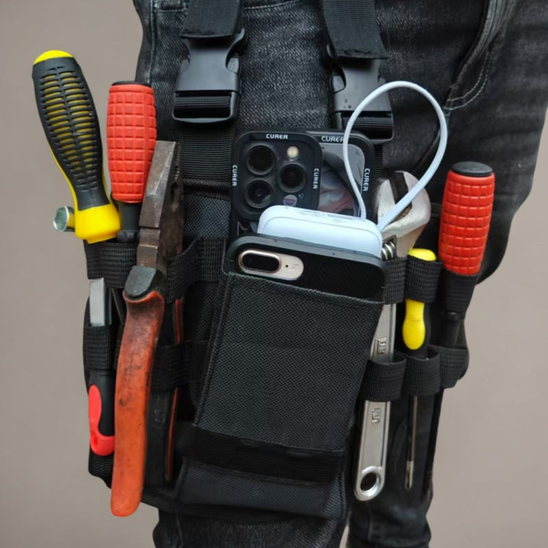 Portable Nylon Tool Waist Bag – Multifunctional Storage Leg & Waist Pouch | Wear-Resistant | Ideal for Electricians & Outdoor Repairs