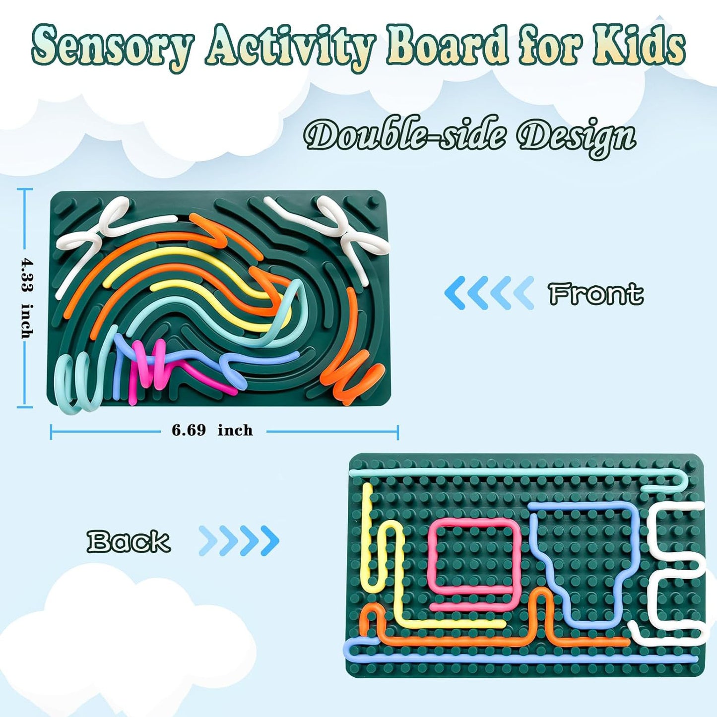 Sensory Activity Board – Silicone Fidget Toy for Calming, Stress Relief & Focus