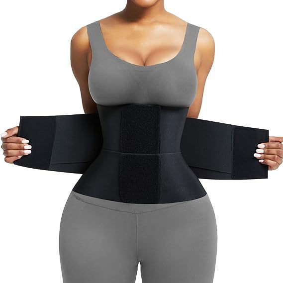 Double Compression Waist Trainer with Back Support | Adjustable Shaping Belt for Posture & Comfort