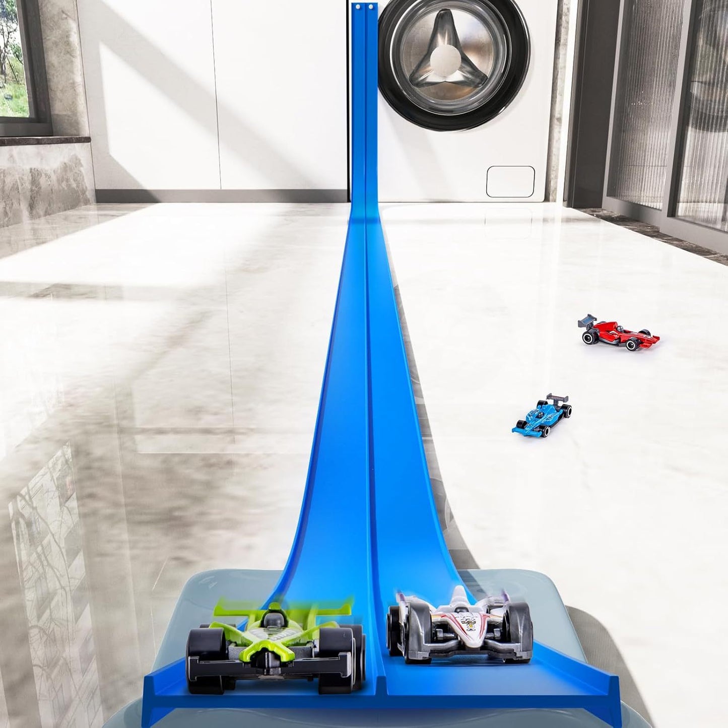 DIY Double Track Car Stunt Set –  PVC Soft Track with 4 Cars