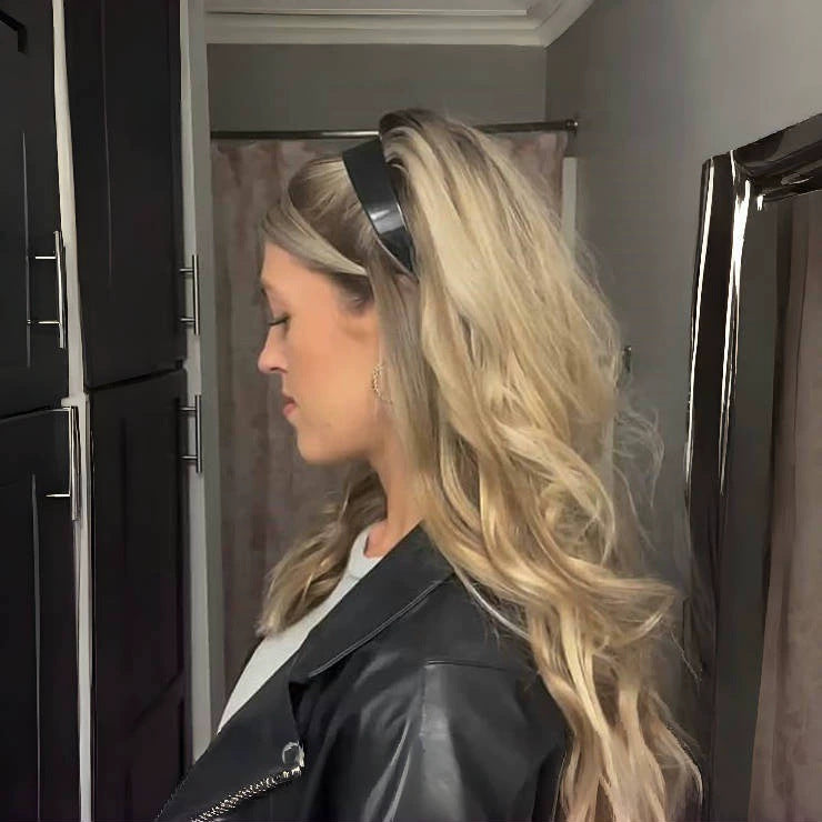 Retro Volumizing Headband –Black Plastic Puff Hairband for Women