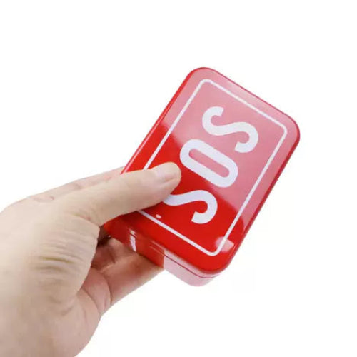 Emergency Survival Kit – Multi-Tool Set with Compass &amp; LED Flashlight in Portable Red Case