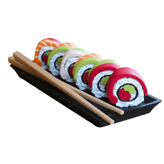 Sushi Smart Organizer  – 7-Piece Weekly Pill Holder with Chopstick Pens & Sticky Notes