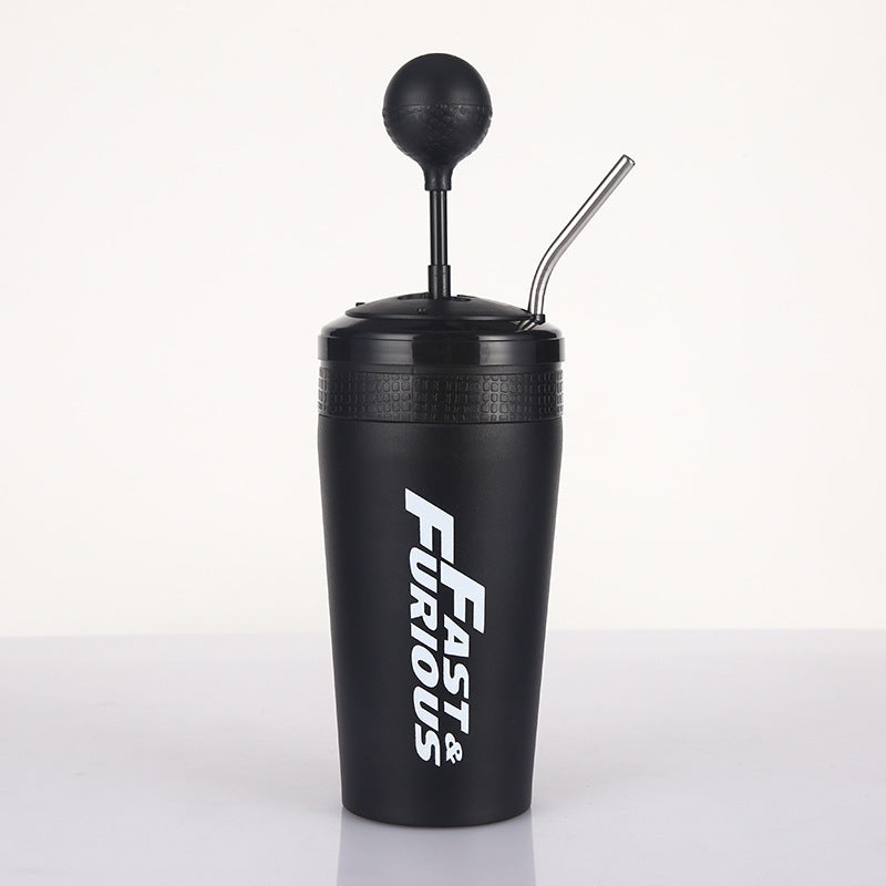 Steel Insulated Bottle – 500ml Fun Gear-Shifter Design Travel Mug