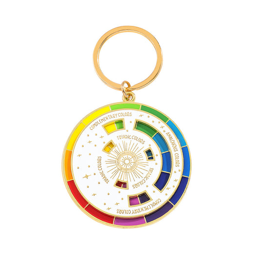 Creative Color Wheel Keychain – Interactive Enamel Spinner Keychain