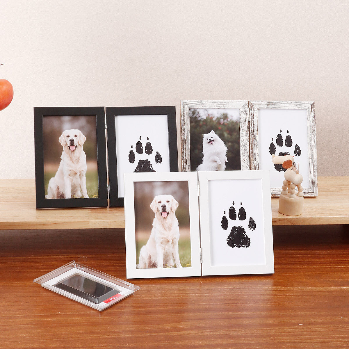 Pet hand and foot print photo frame