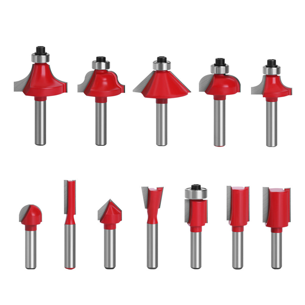 15-Piece 1/4'' (8mm) Shank Carbide Router Bit Set – Wood Carving & Cutting Tools | Precision Cutting & Durable Performance