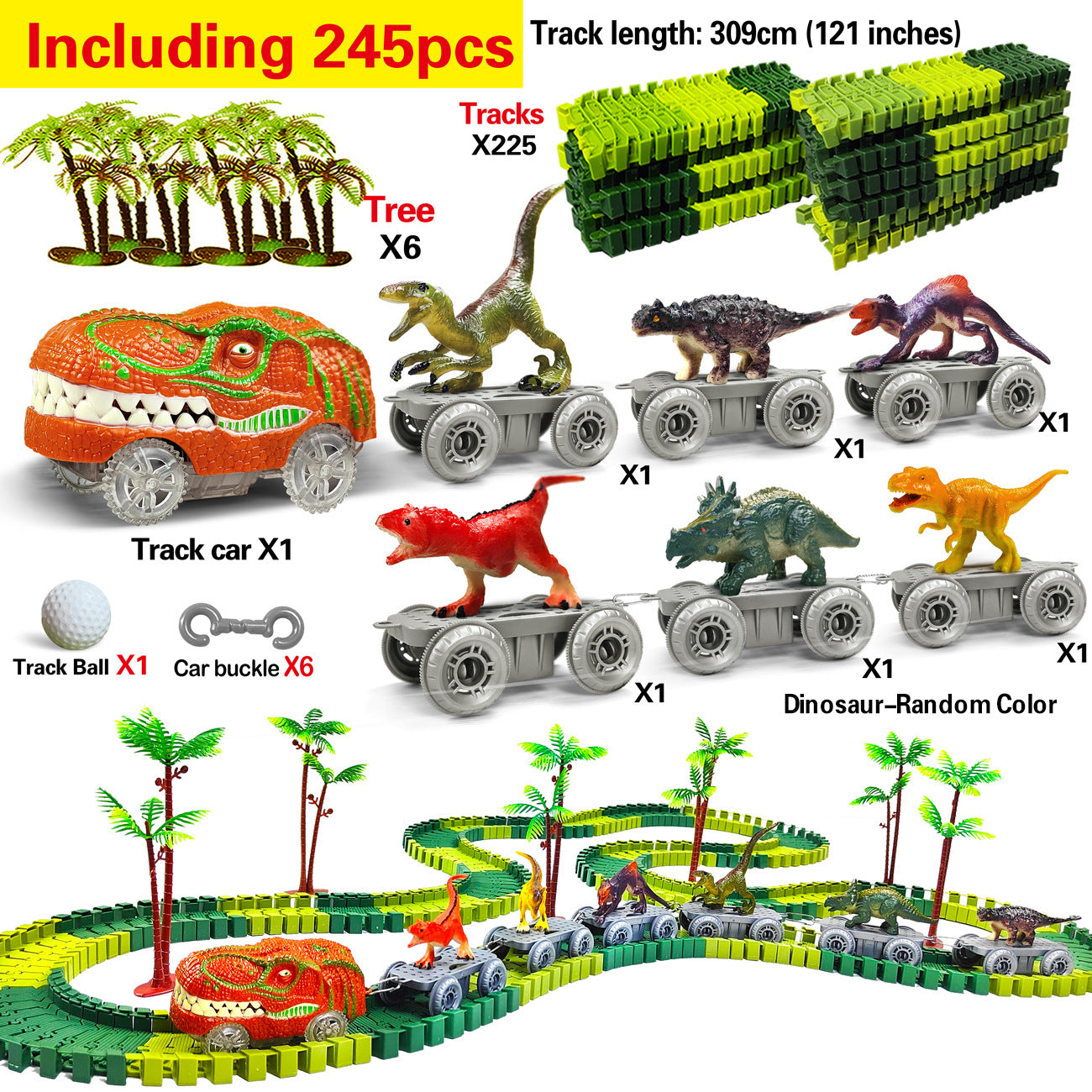 Dinosaur Transport Track Set – Creative Jurassic Adventure Playset