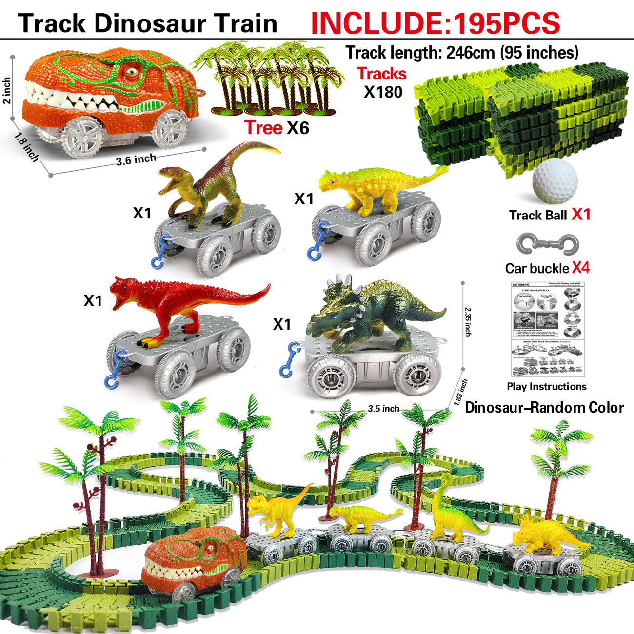 Dinosaur Transport Track Set – Creative Jurassic Adventure Playset
