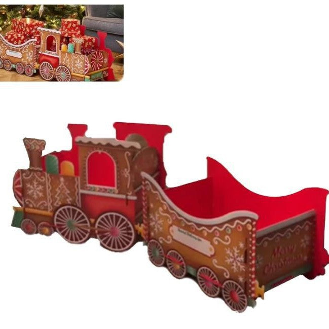 Christmas Train Decoration – Gingerbread Style Gift Holder for Magical Holiday Mornings
