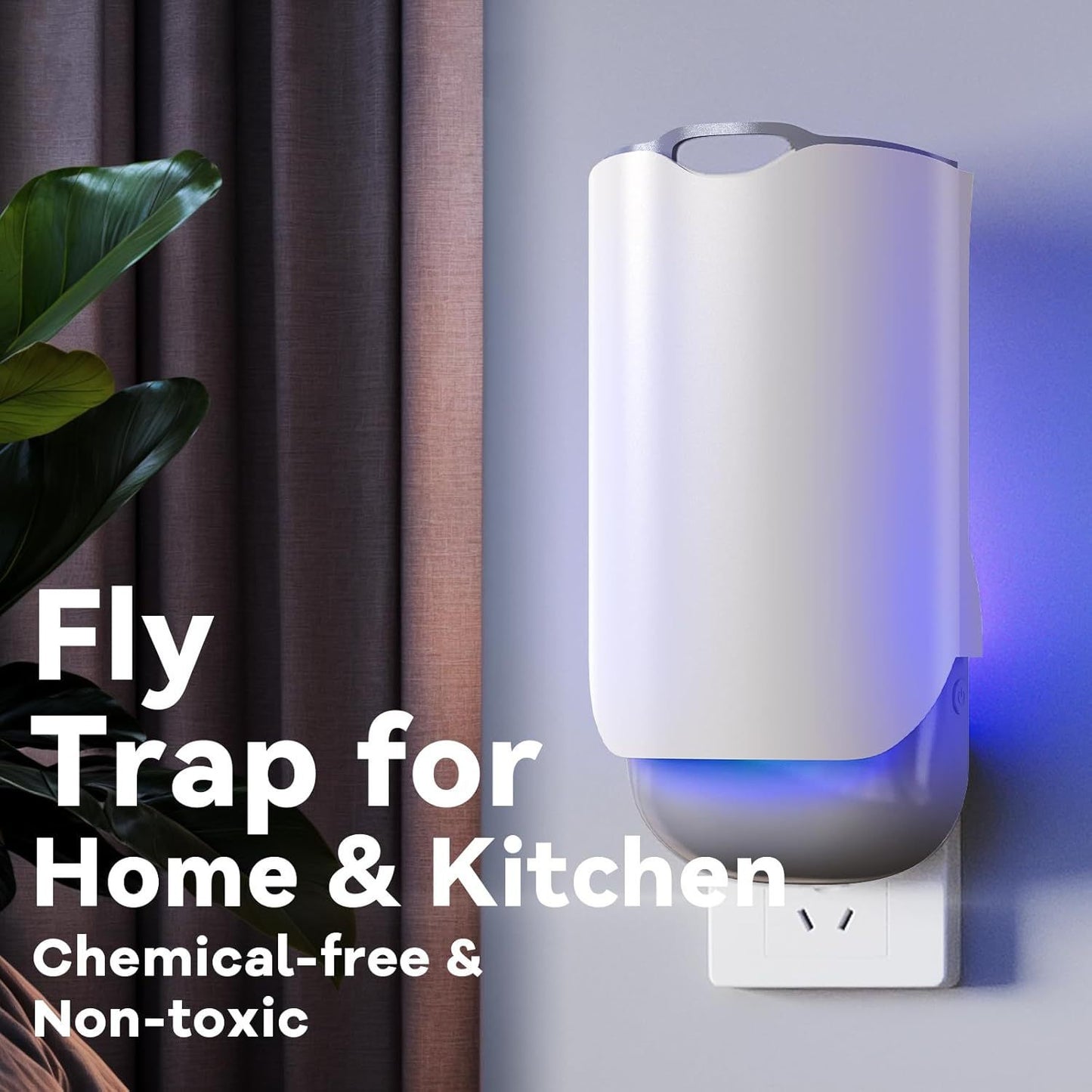 2 Fly Traps with 4 Refills – Plug-In Indoor Insect Catcher
