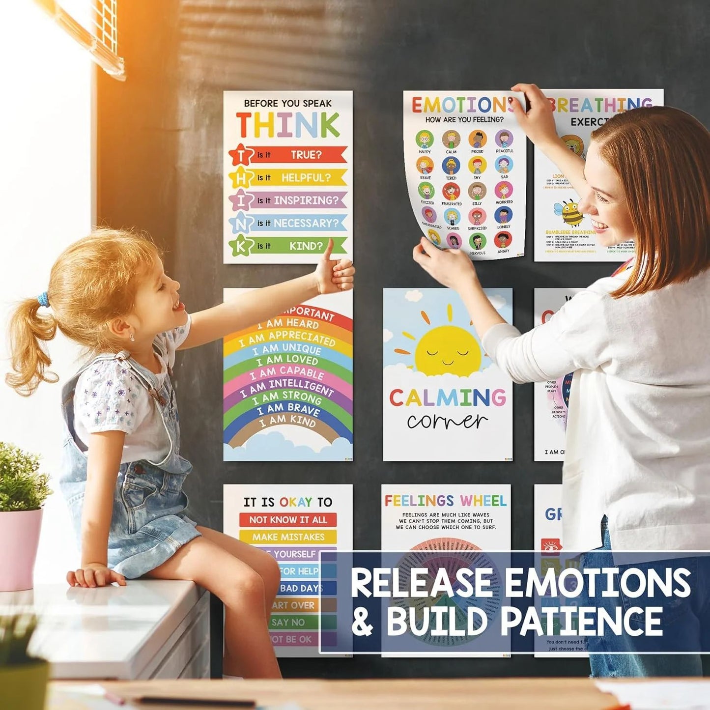 Calm Corner Classroom Posters – 12-Pack Emotional Regulation Wall Décor