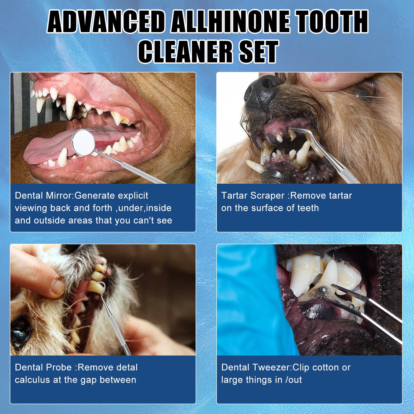 Pet Oral Hygiene Tool – Ultrasonic Dental Cleaning Kit for Pets