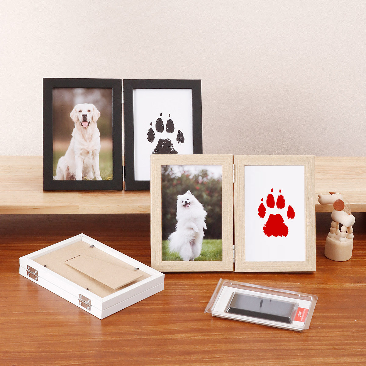 Pet hand and foot print photo frame