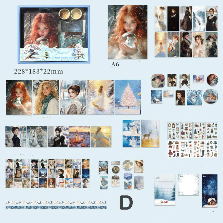 Poetic Moments Creative Journal Set – A6 Notebook, Washi Stickers