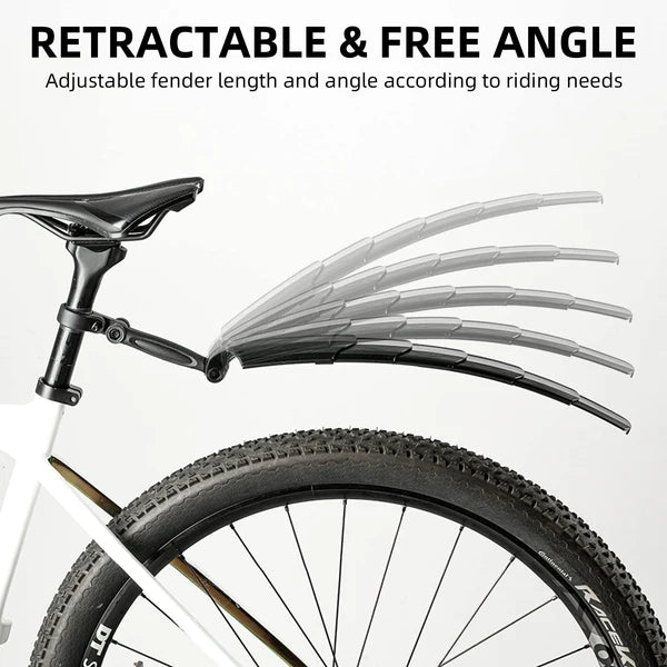 Adjustable & Retractable Bicycle Mudguard Set – Front and Rear Bike Fender Kit for Mountain, City & Kids Bikes