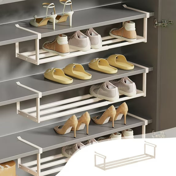 Adjustable Slipper Rack | No-Drill Wall Mounted Shoe Organizer