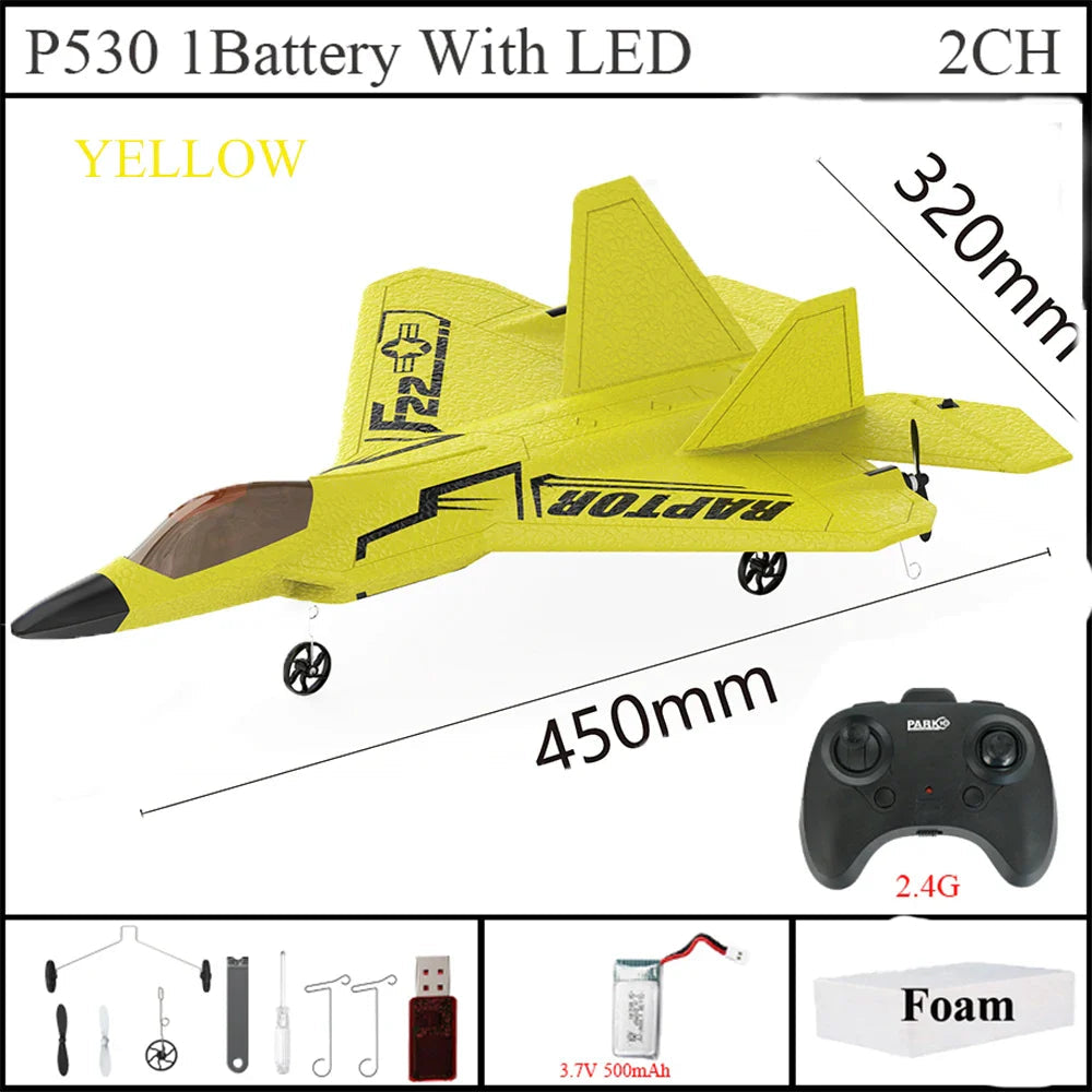 Storm Hawk LED Foam Jet – Remote Control Fighter Plane