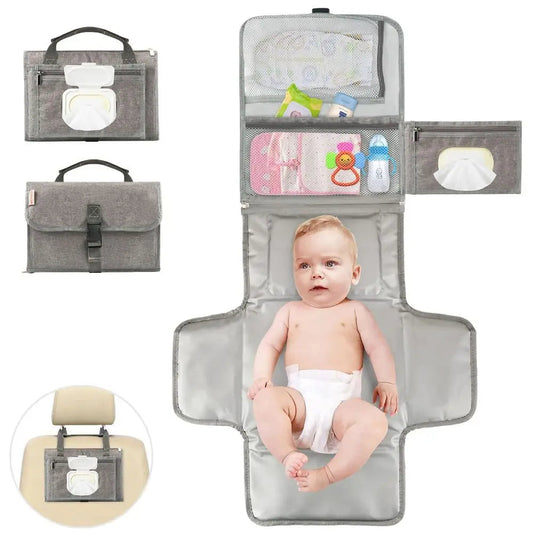 2-in-1 Portable Diaper Changing Pad – Compact Travel Baby Organizer