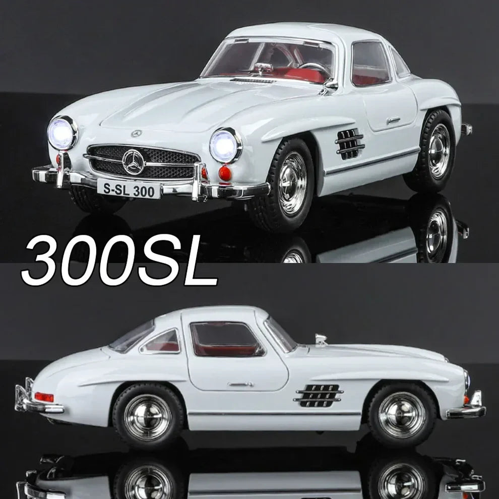 1:24 300SL Diecast Vintage Car – Alloy Model with Lights, Music & Openable Doors