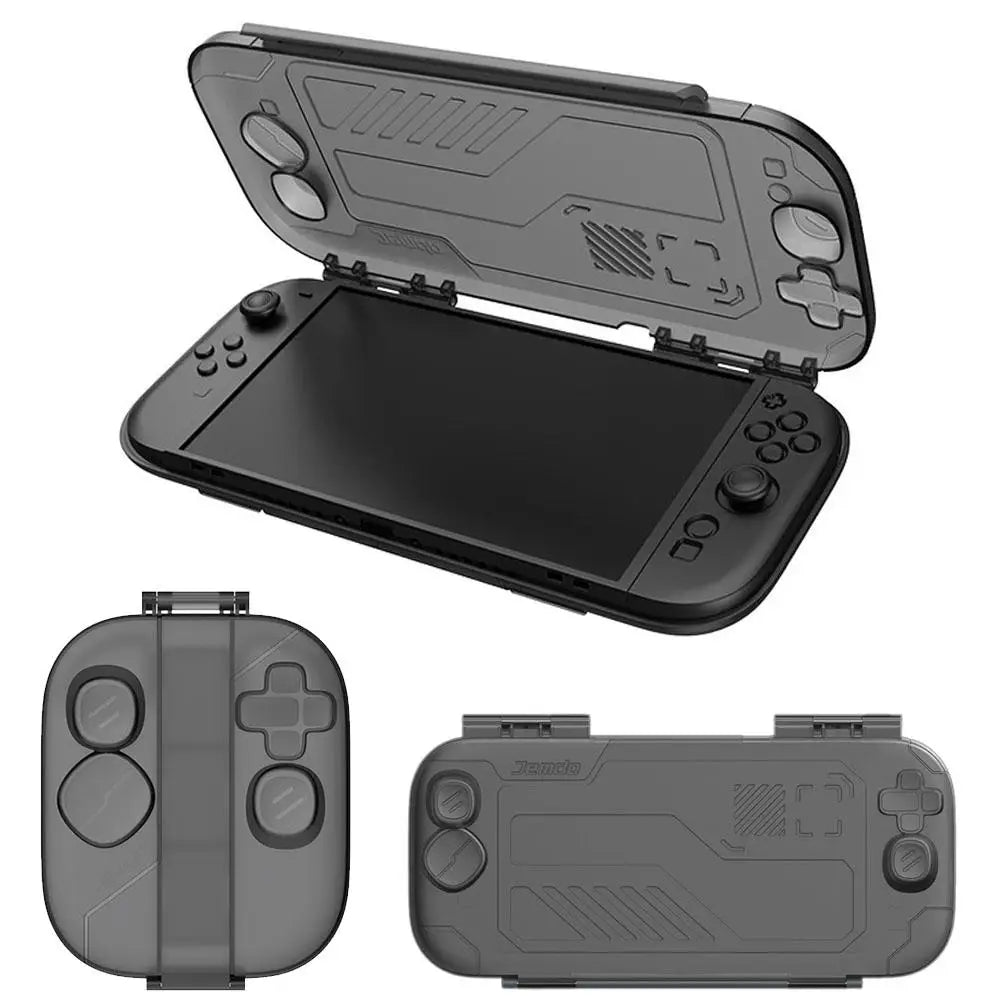 Switch2 Gamepad Storage Box – Transparent Grey Protective Case with Joystick Guard & Precise Fit