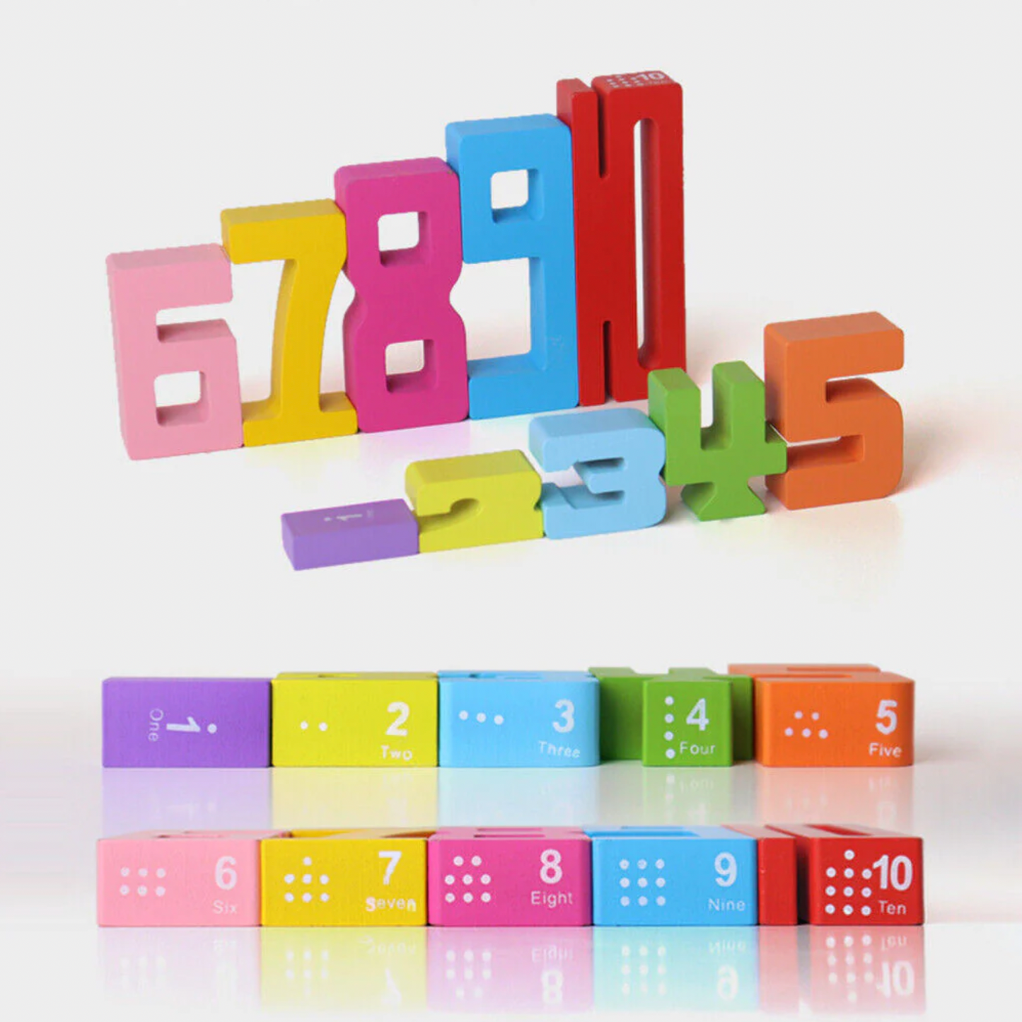 Number Learning Blocks – Fun Stacking Toy with Activity Cards