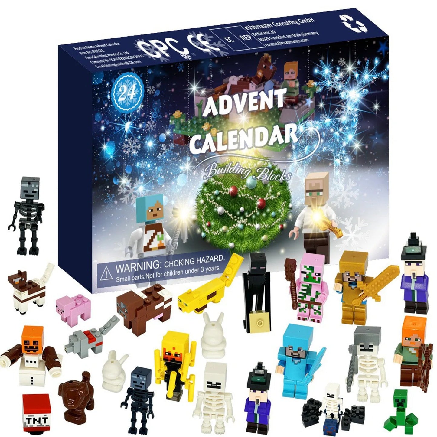 Block Builder Advent Calendar – 24 Days of Mini Figures & Accessories for Christmas Countdown