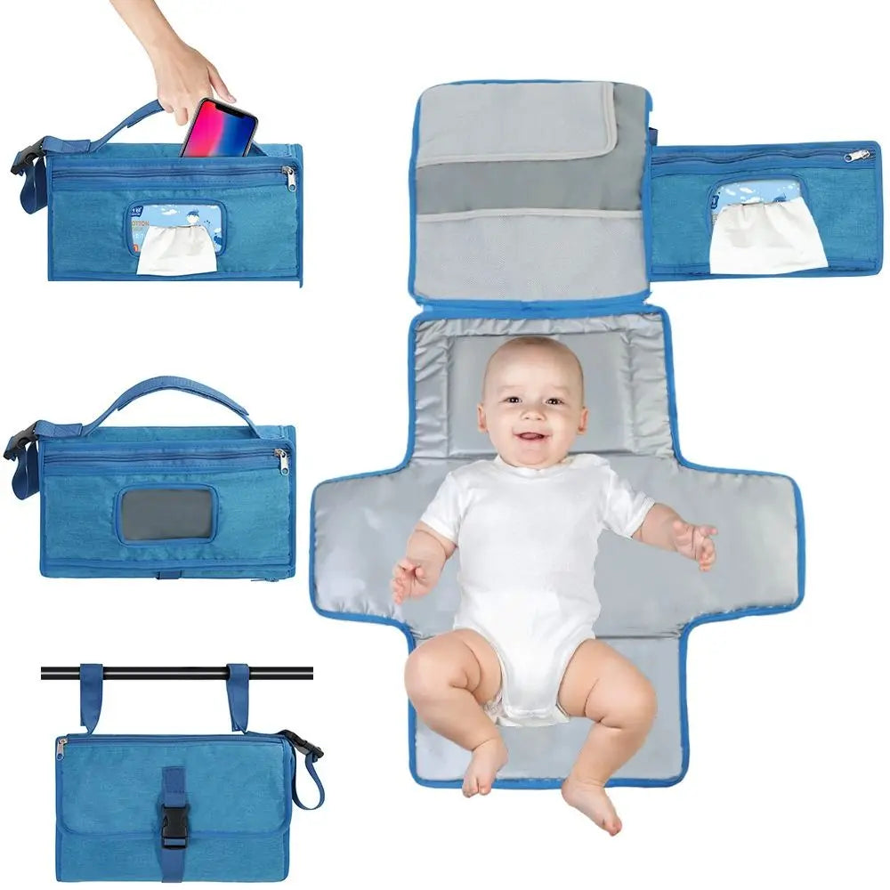 2-in-1 Portable Diaper Changing Pad – Compact Travel Baby Organizer