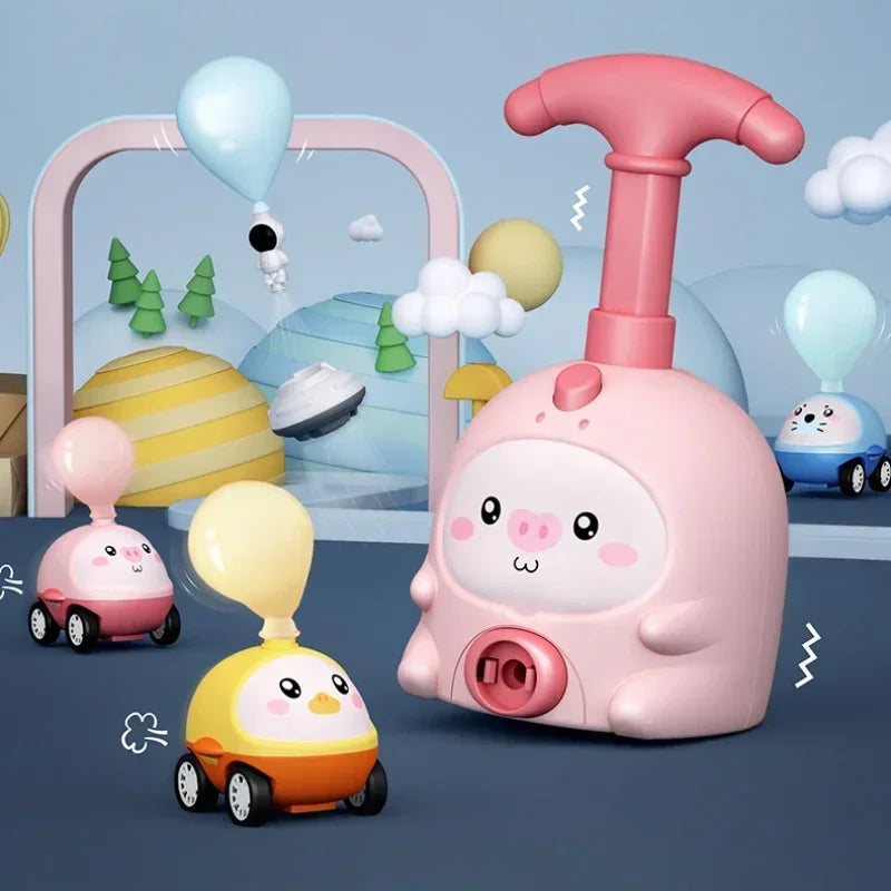 Cute Animal Design Air-Powered Balloon Launcher – Fun Science Toy | Battery-Free | Inspire Kids’ Hands-On Learning & Scientific Curiosity