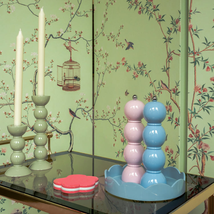 Chambray Blue Lacquer Salt or Pepper Grinder – Elegant and Functional Table Accessory