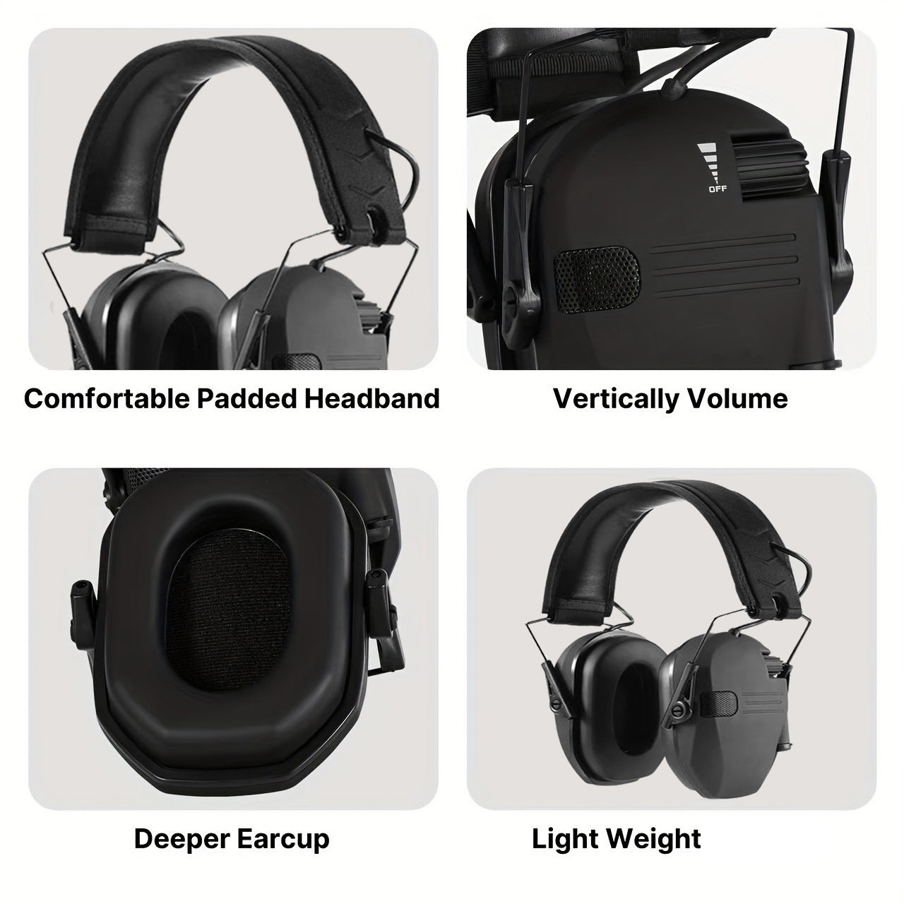 Electronic Shooting Earmuffs – Noise Reduction, Bluetooth Ready, and Comfortable Slim Design