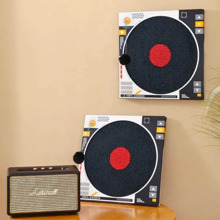 Retro Vinyl Record Player Cat Scratcher
