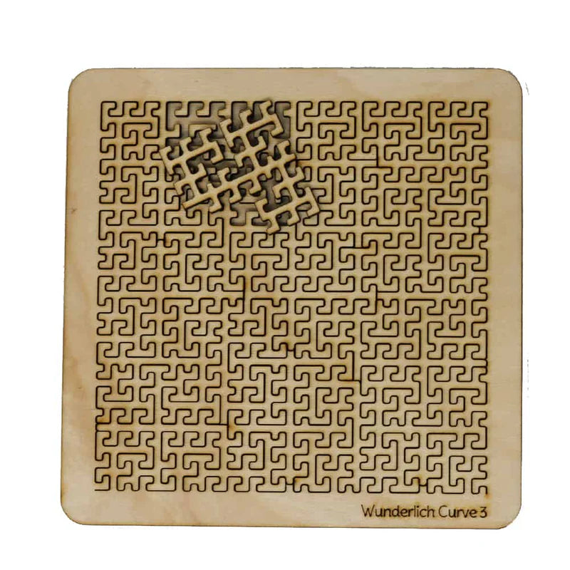 Fractal Tray Puzzle Set – Unique Space-Filling Curve Brain Teaser