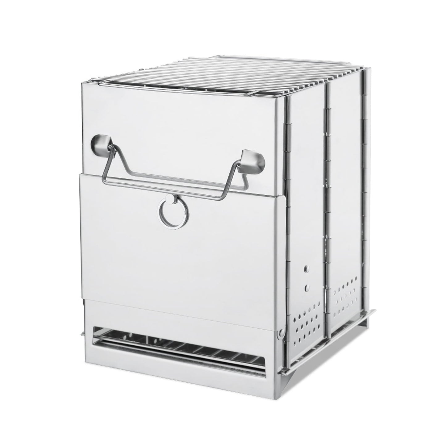 Firewood Stove – Stainless Steel Portable Charcoal Grill for Outdoor Cooking & Smoking