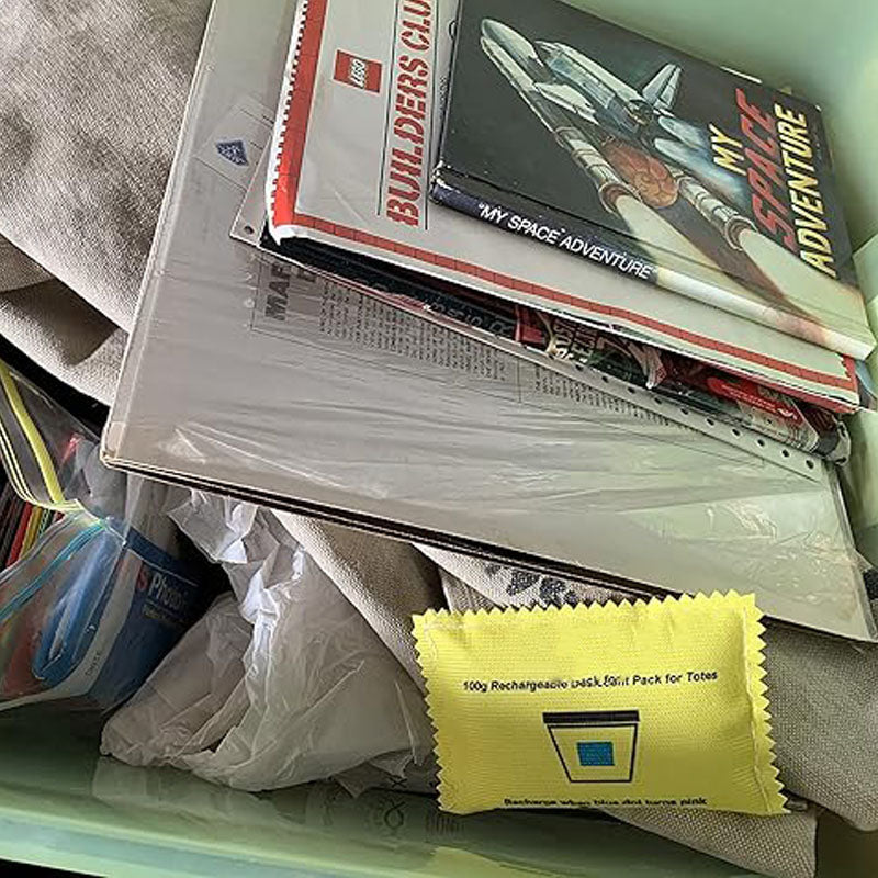 100g Rechargeable Desiccant Bag – Moisture Absorbing Pouch | Silica Gel Dehumidifier for Storage Boxes, Luggage & More