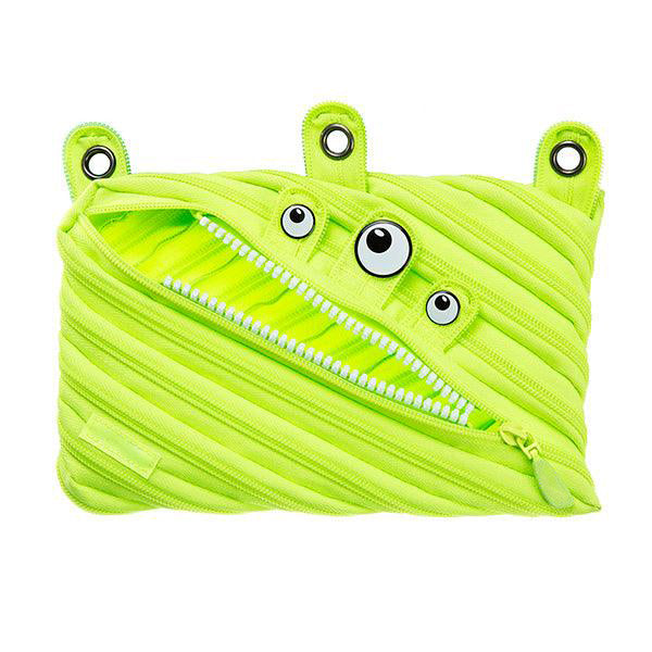 Monster 3-Ring Pencil Case – Fun Zipper Pouch with Wide Opening
