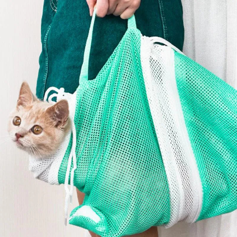 Adjustable Multi-Functional Cat Grooming Shower Net – Pet Bath Bag