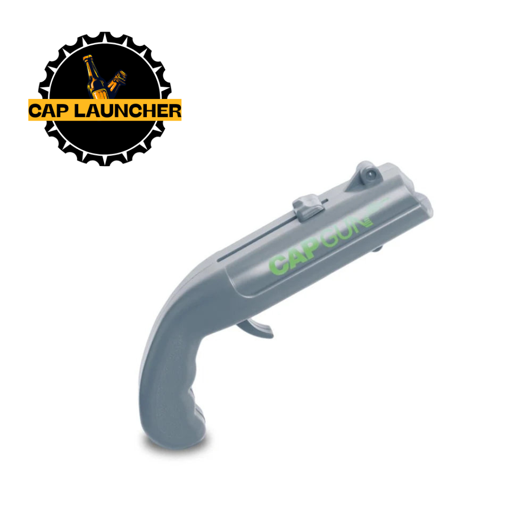 Toy Gun Bottle Opener – Bottle Cap Launcher(Opens & Launches Caps for Party Fun)