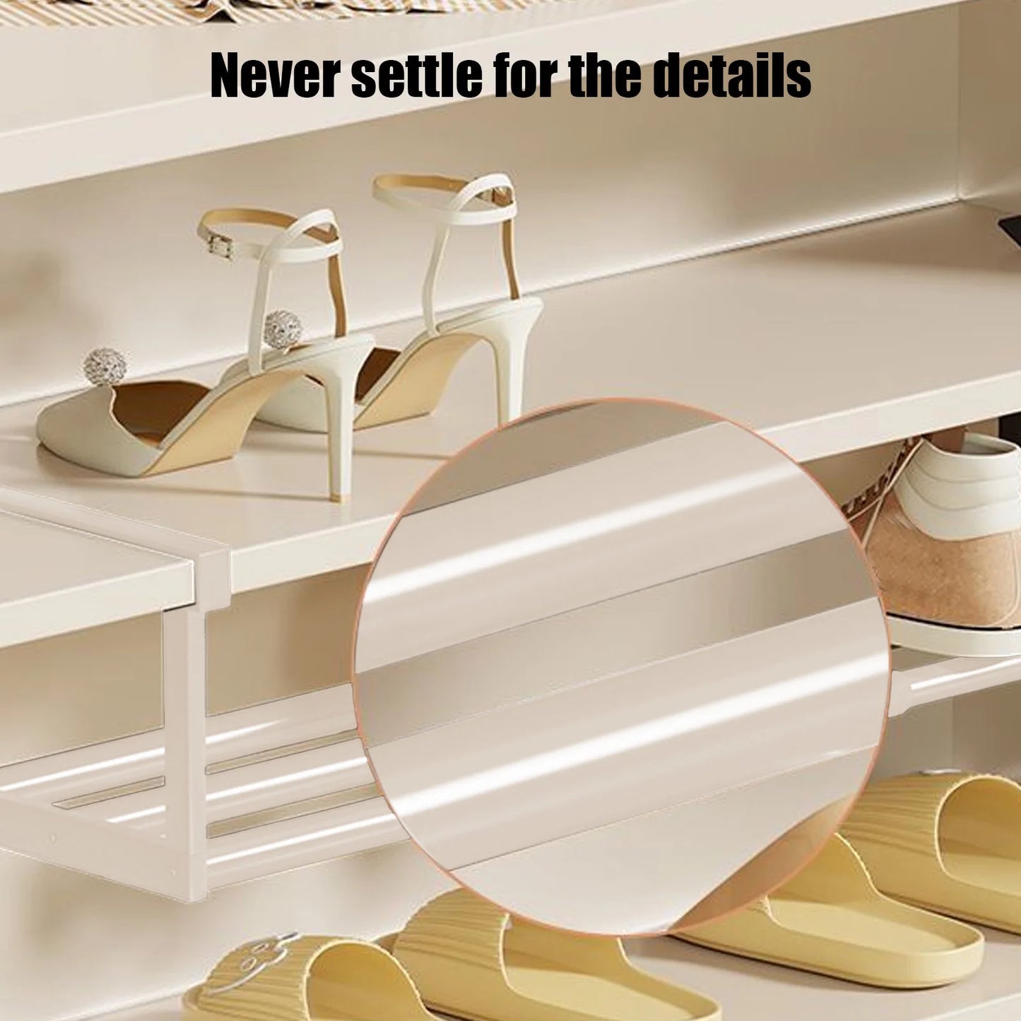 Adjustable Slipper Rack | No-Drill Wall Mounted Shoe Organizer